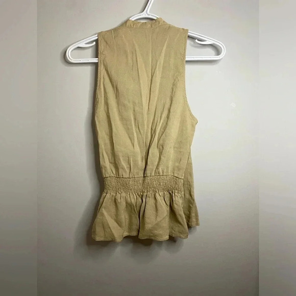 💚 Zara - Wrap Style tan taupe sleeveless shirt - XS - Picture 2 of 3